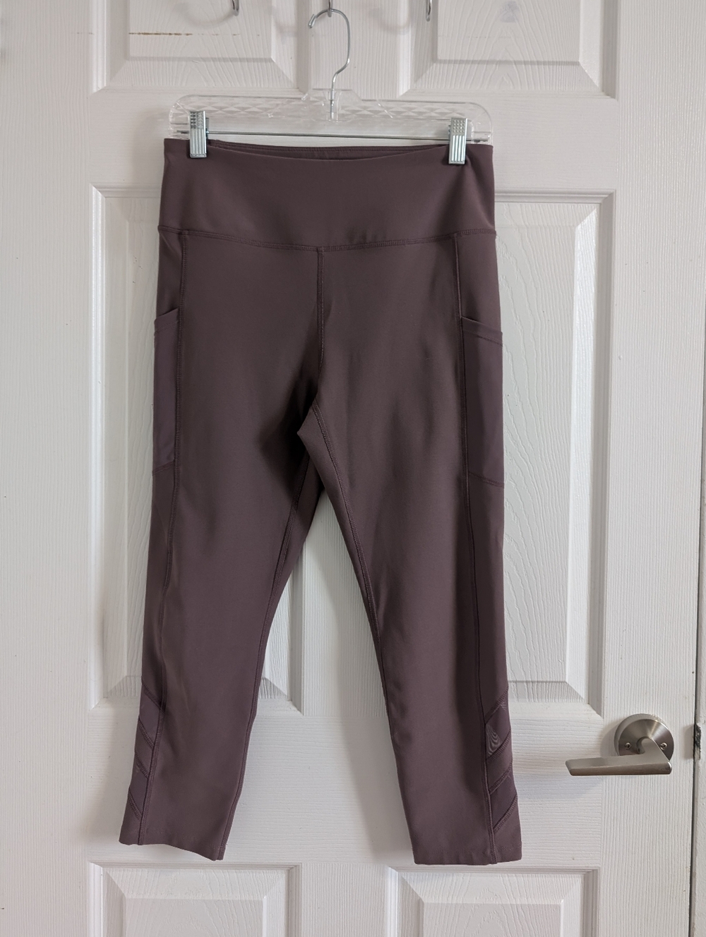 Mondetta Mauve Purple Crop Leggings M | High Waisted Mesh Performance Yoga